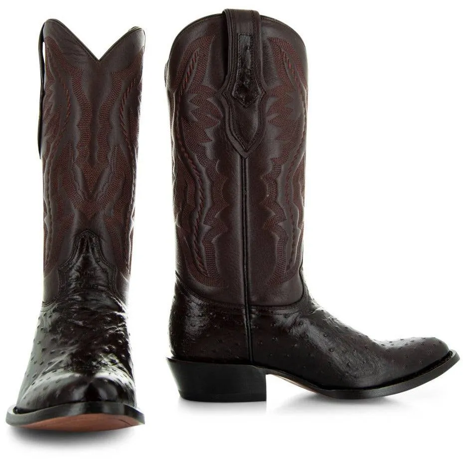 Men's Ostrich Print Cowboy Boots (H7002)