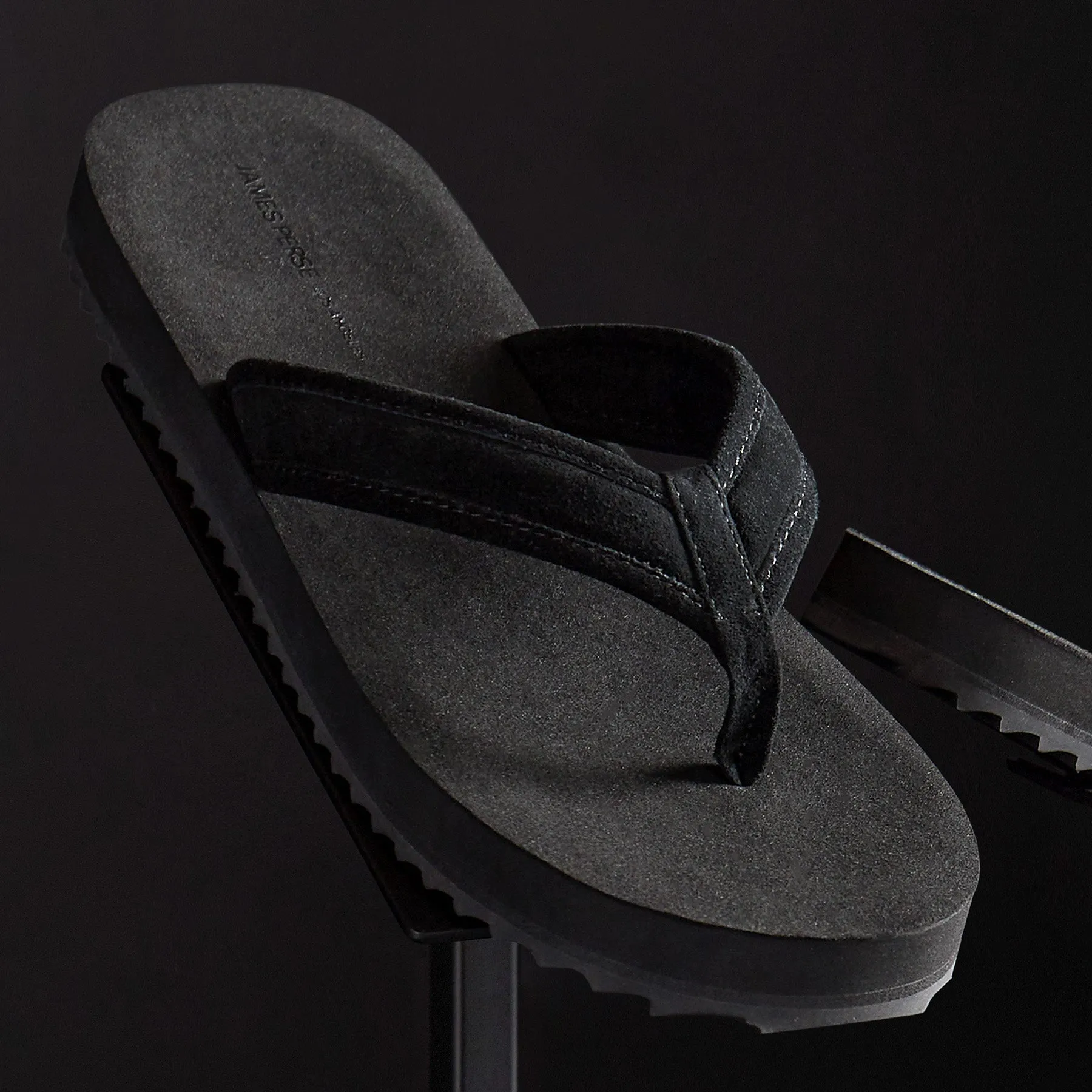 Men's Suede Flip Flop - Black