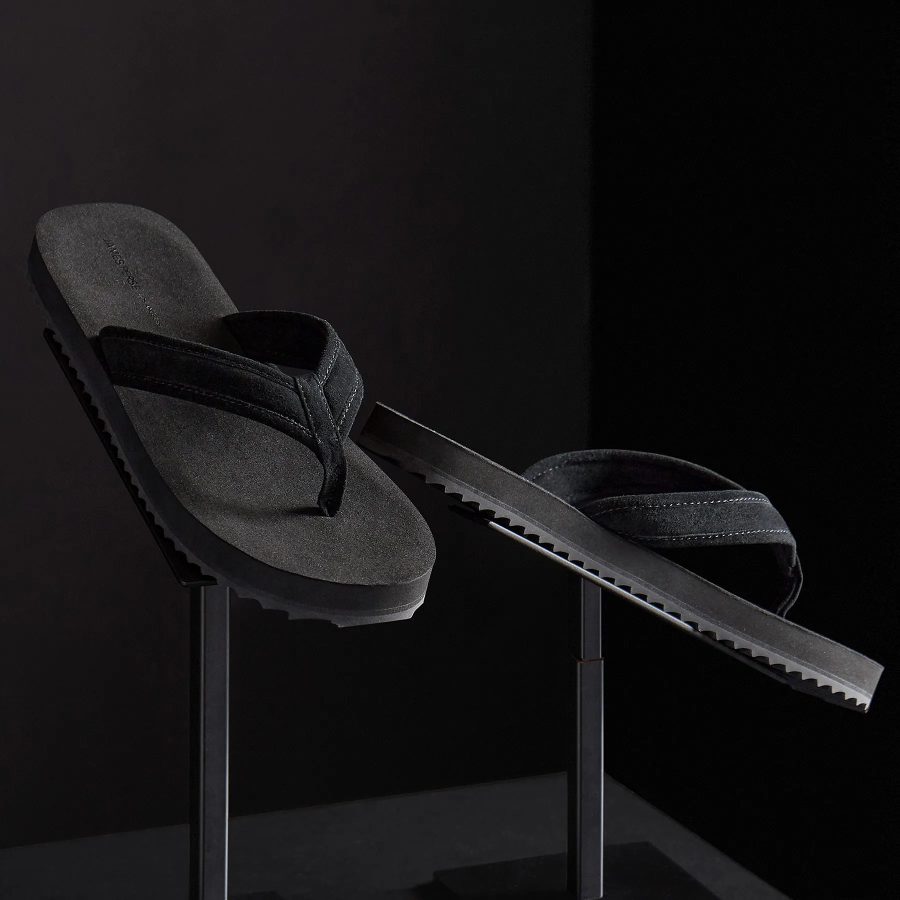 Men's Suede Flip Flop - Black