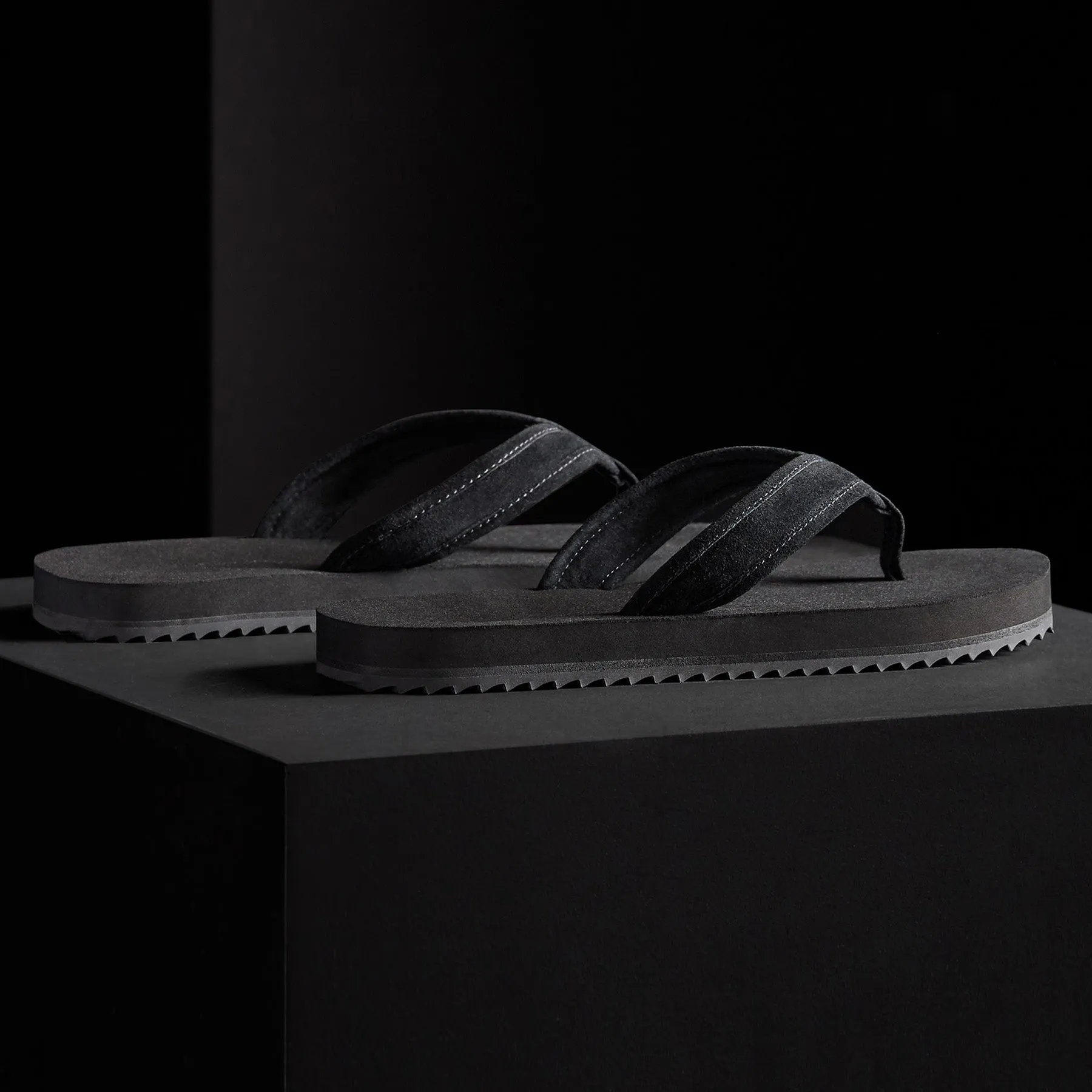 Men's Suede Flip Flop - Black