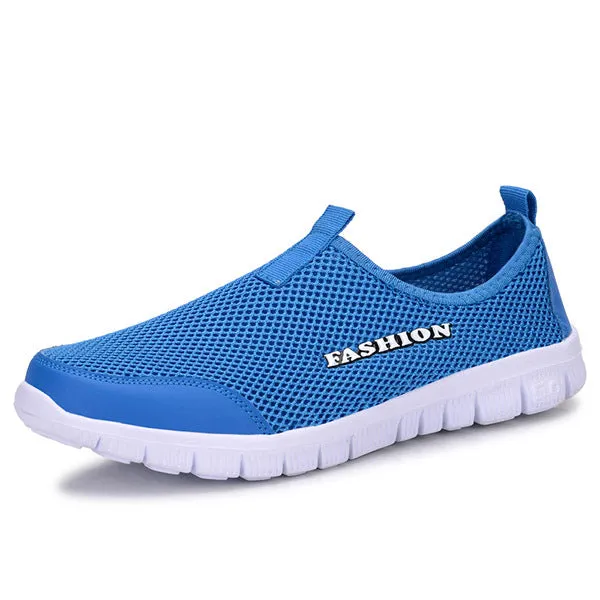 Men's Summer Shoes Plus Size 35-46 Comfortable Men Casual Shoes Mesh Breathable Loafers Slip-on Footwear A01m