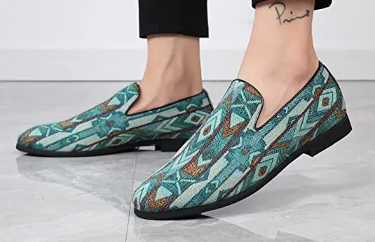 Men's Woven Smoking Loafers Bohemia
