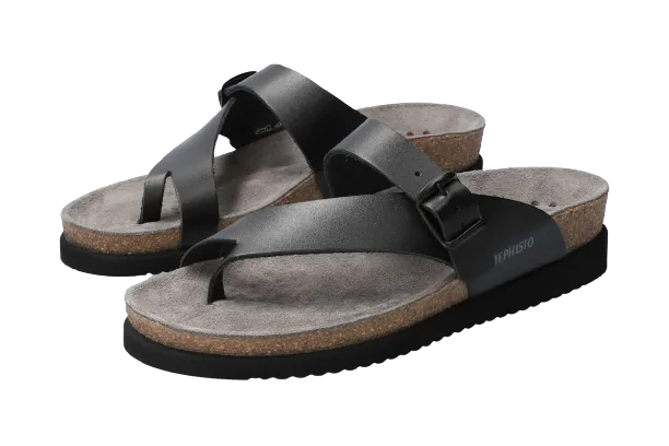 Mephisto Womens Helen Black Leather Sandals
