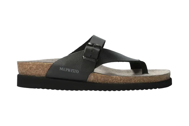Mephisto Womens Helen Black Leather Sandals