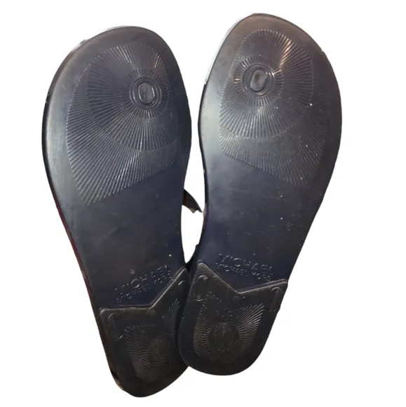 ☆Michael Kors Navy Blue Gold Embellished  Thong Sandals☆