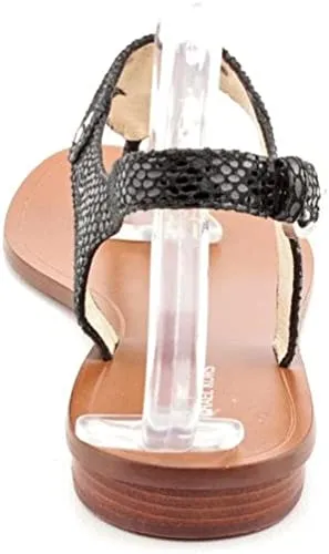 Michael Michael Kors Women's MK Plate Thong Black Saffiano Sandal 5 M