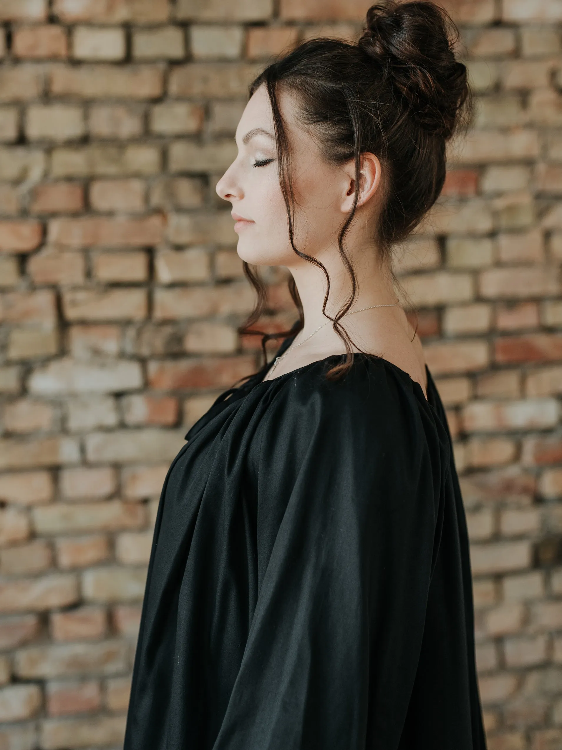 Milda Gown in Black Cotton
