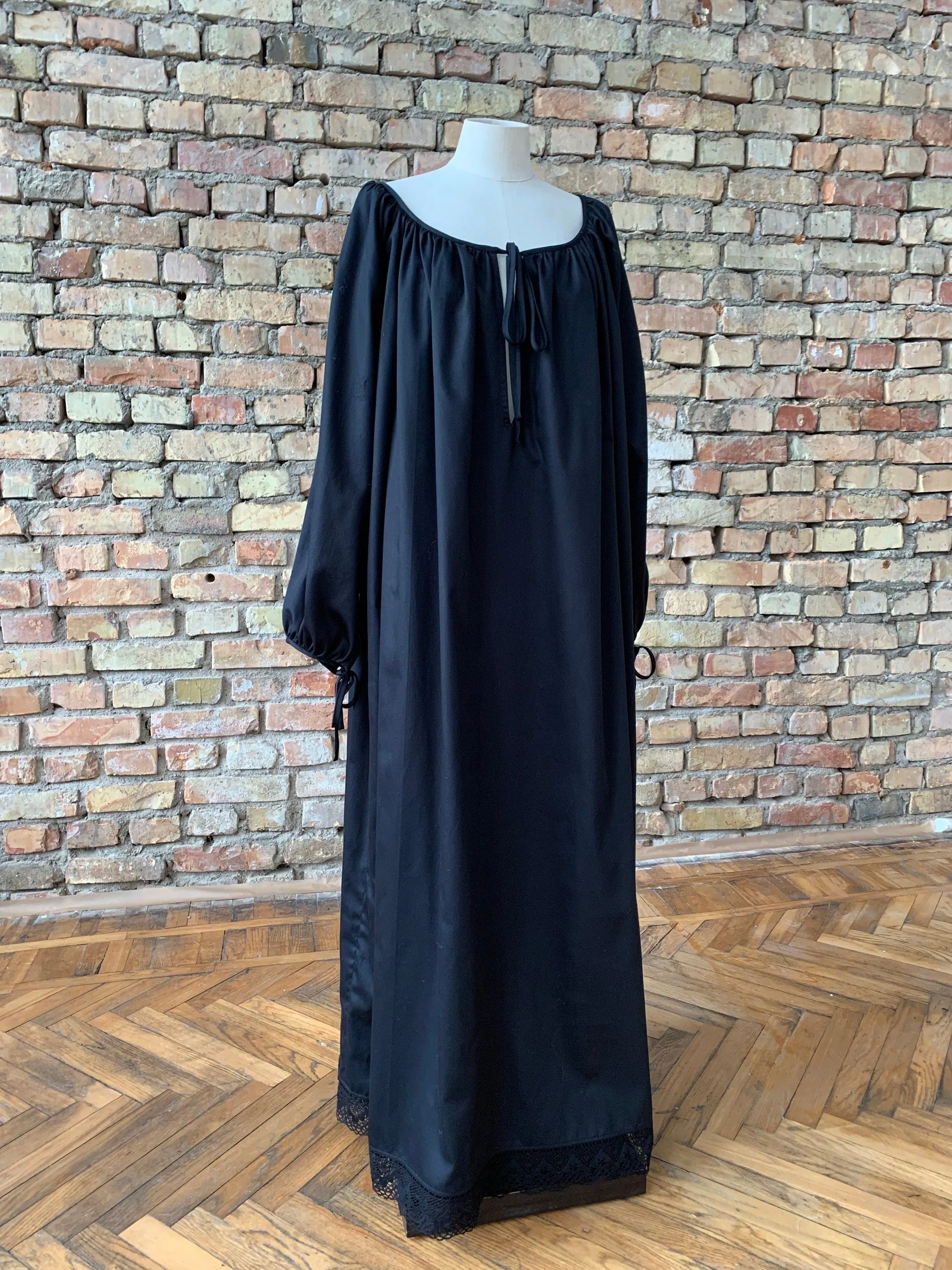 Milda Gown in Black Cotton