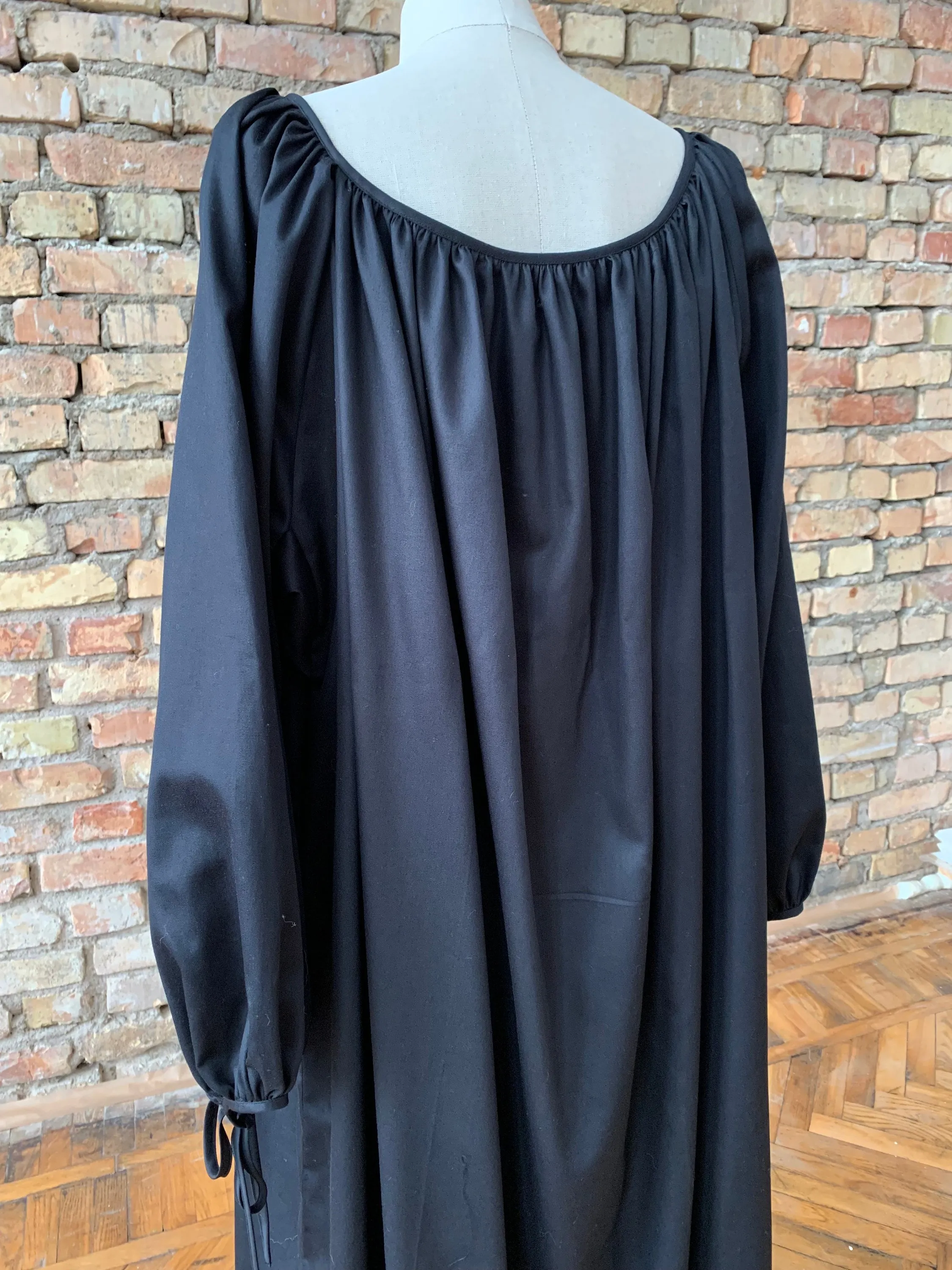 Milda Gown in Black Cotton