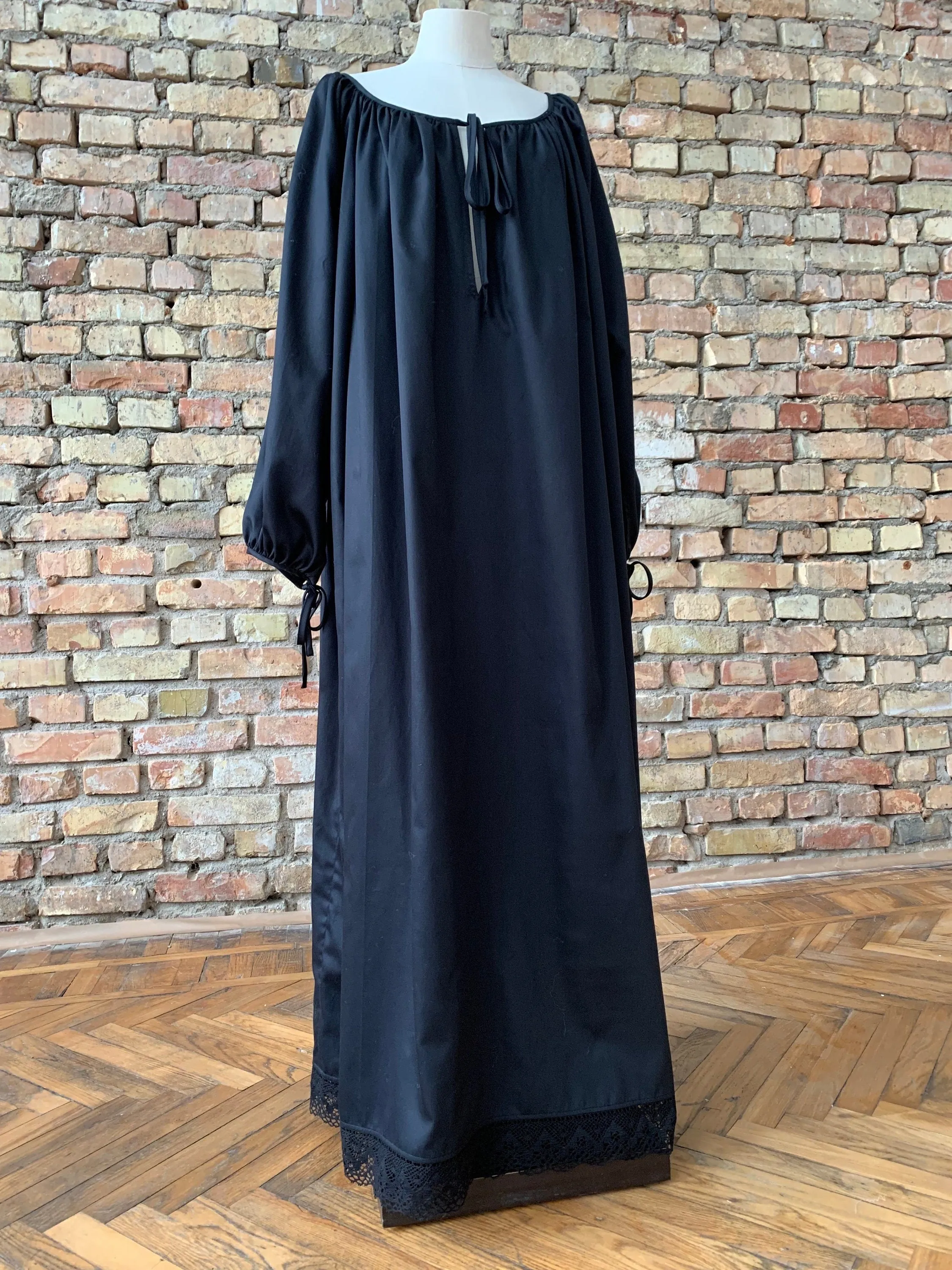 Milda Gown in Black Cotton