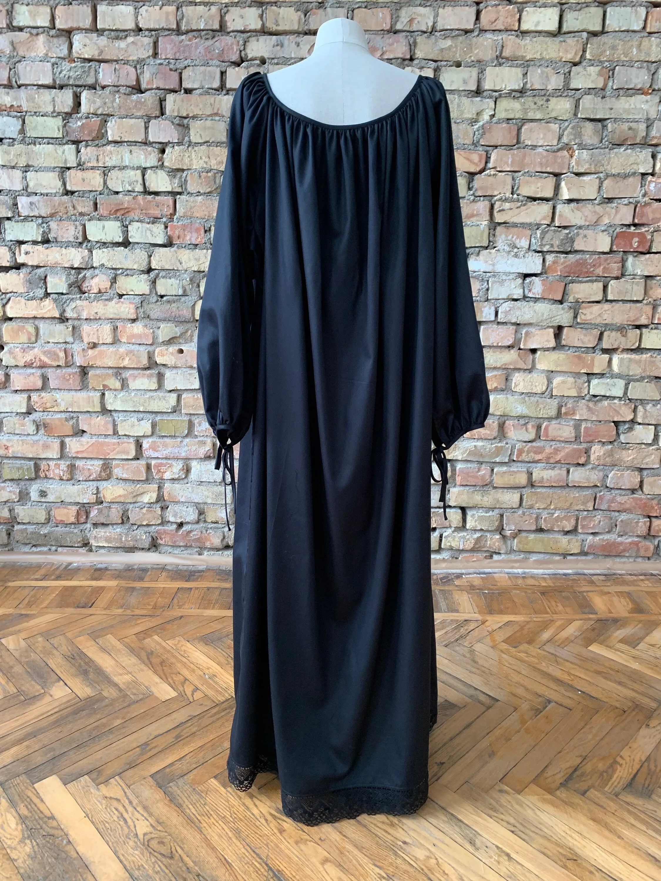 Milda Gown in Black Cotton