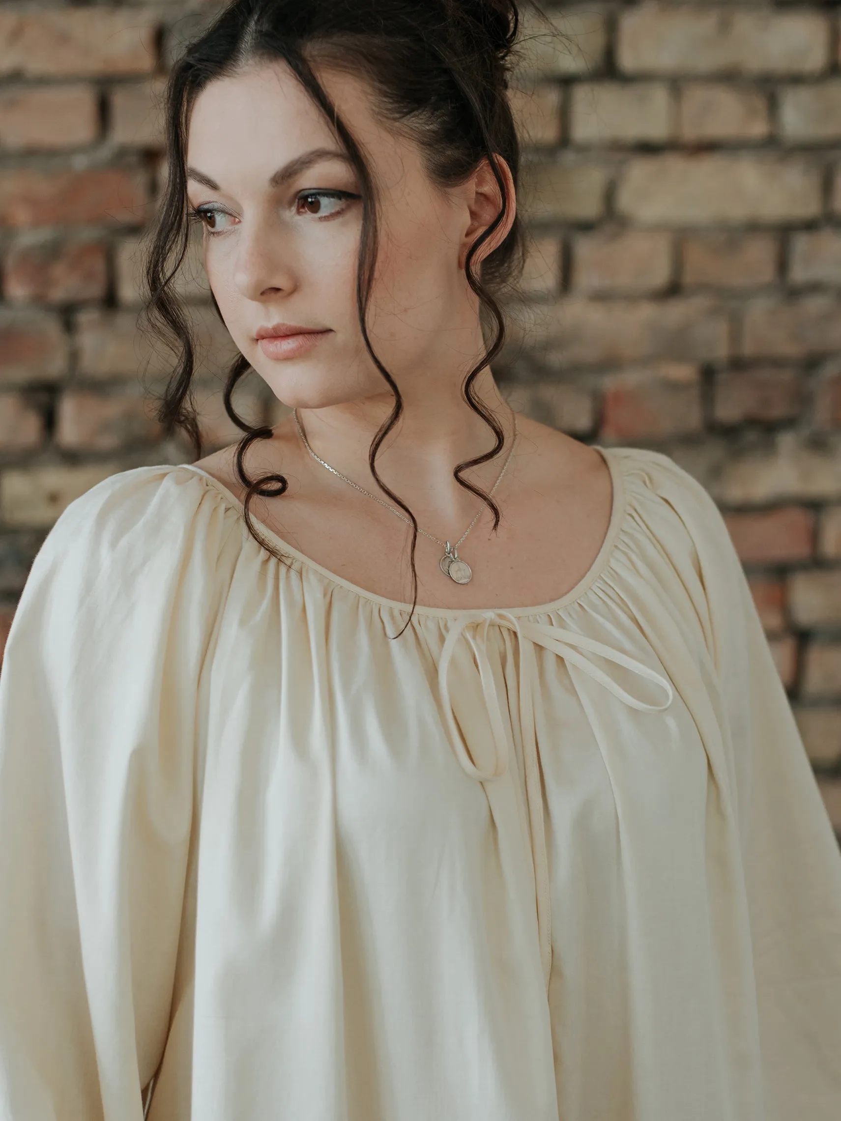 Milda Gown in Ecru Cotton
