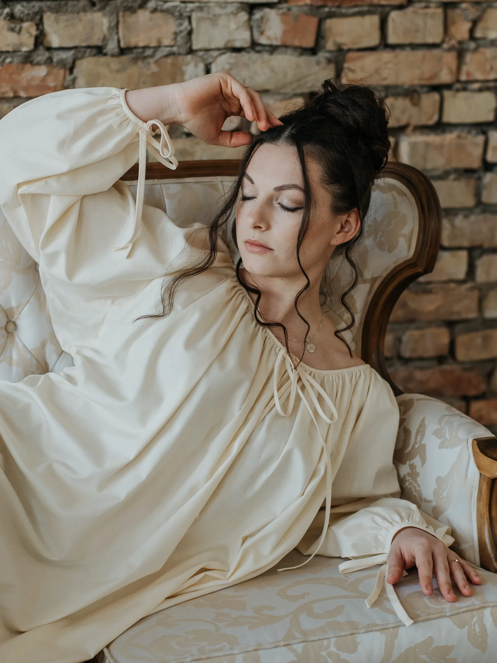 Milda Gown in Ecru Cotton