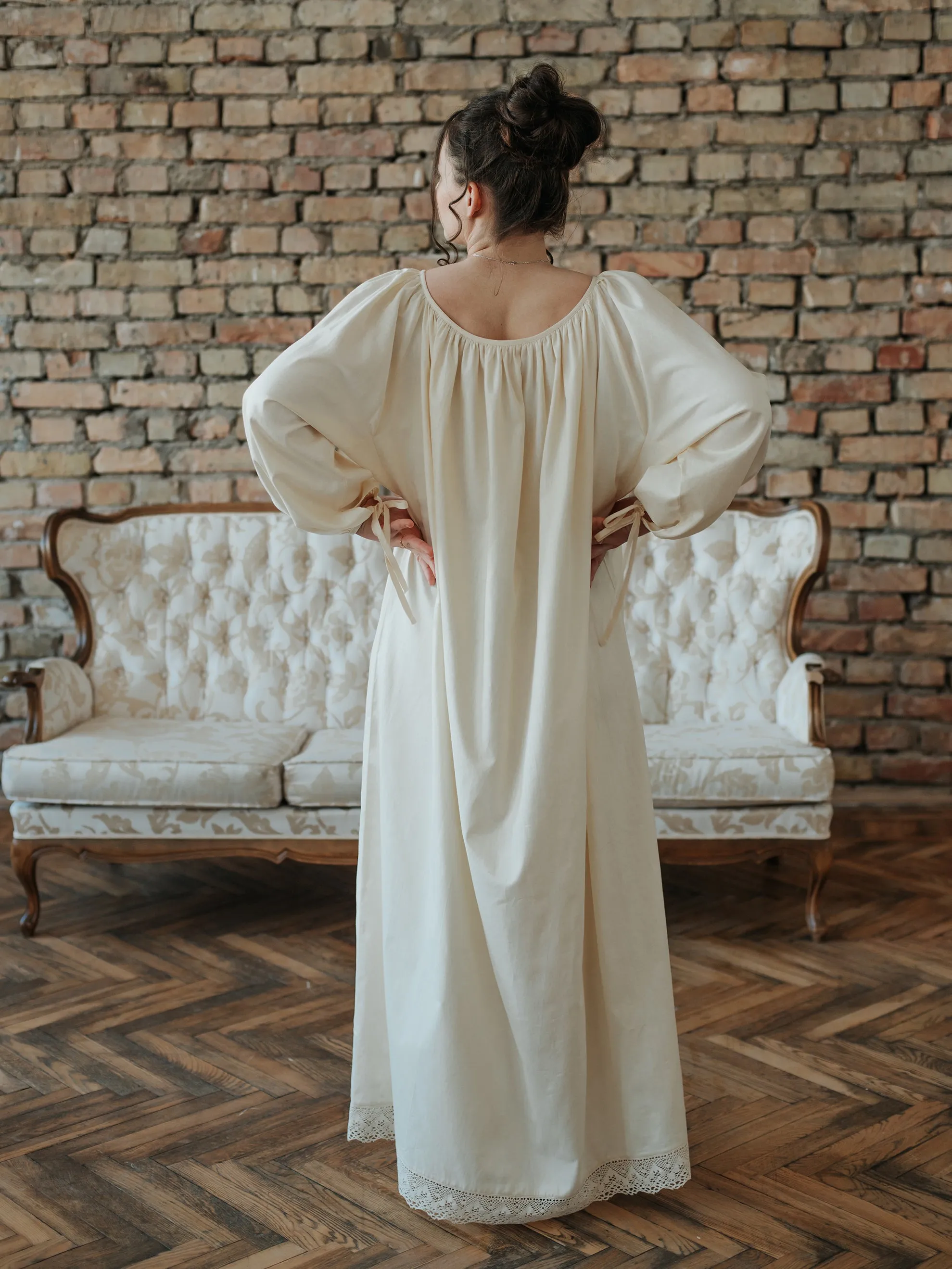 Milda Gown in Ecru Cotton