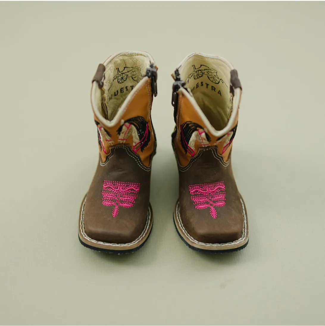 MishMoccs Cowgirl Boots with Horse Embroidery