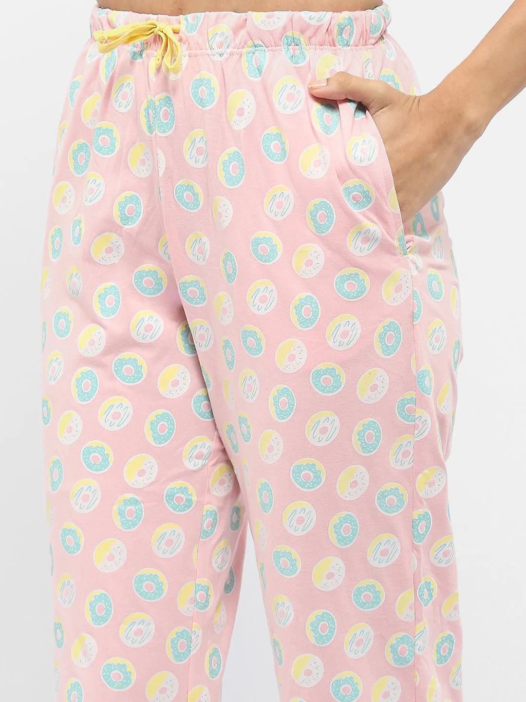 mSECRET Graphic Print Yellow and Pink Nightsuit