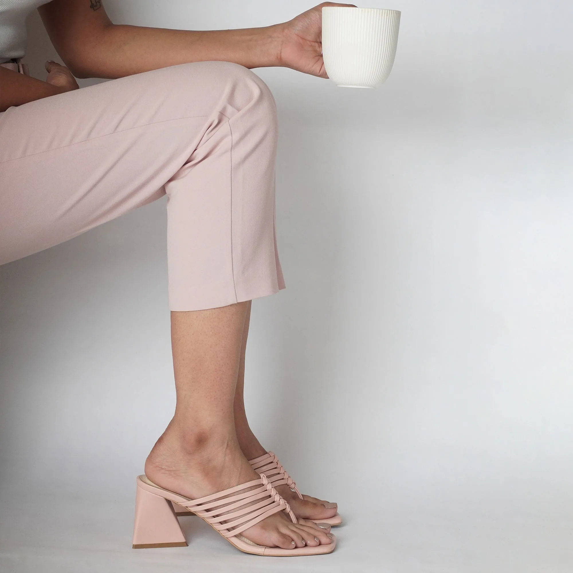 Multi Strapped Pink Heels