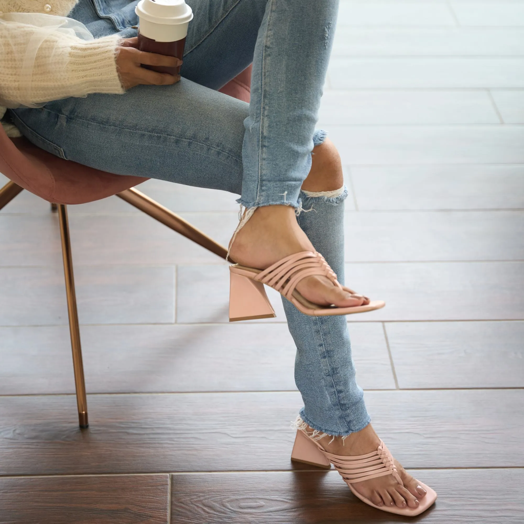 Multi Strapped Pink Heels