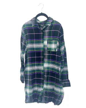 Multicolor Flannel Print Nightgown - Size 4/6