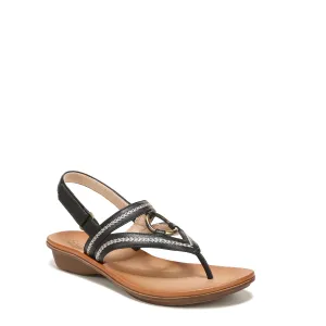 Naturalizer SOUL Womens Sunny Thong Slingback Sandals Black Smooth Synthetic 9 M
