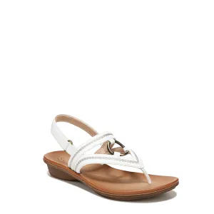 Naturalizer SOUL Womens Sunny Thong Slingback Sandals White Smooth Synthetic 7 W