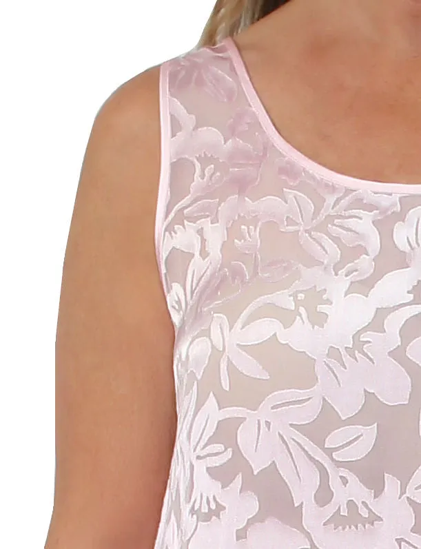 Nyteez Women's Nightgown Silk Burnout Chemise Lace Look