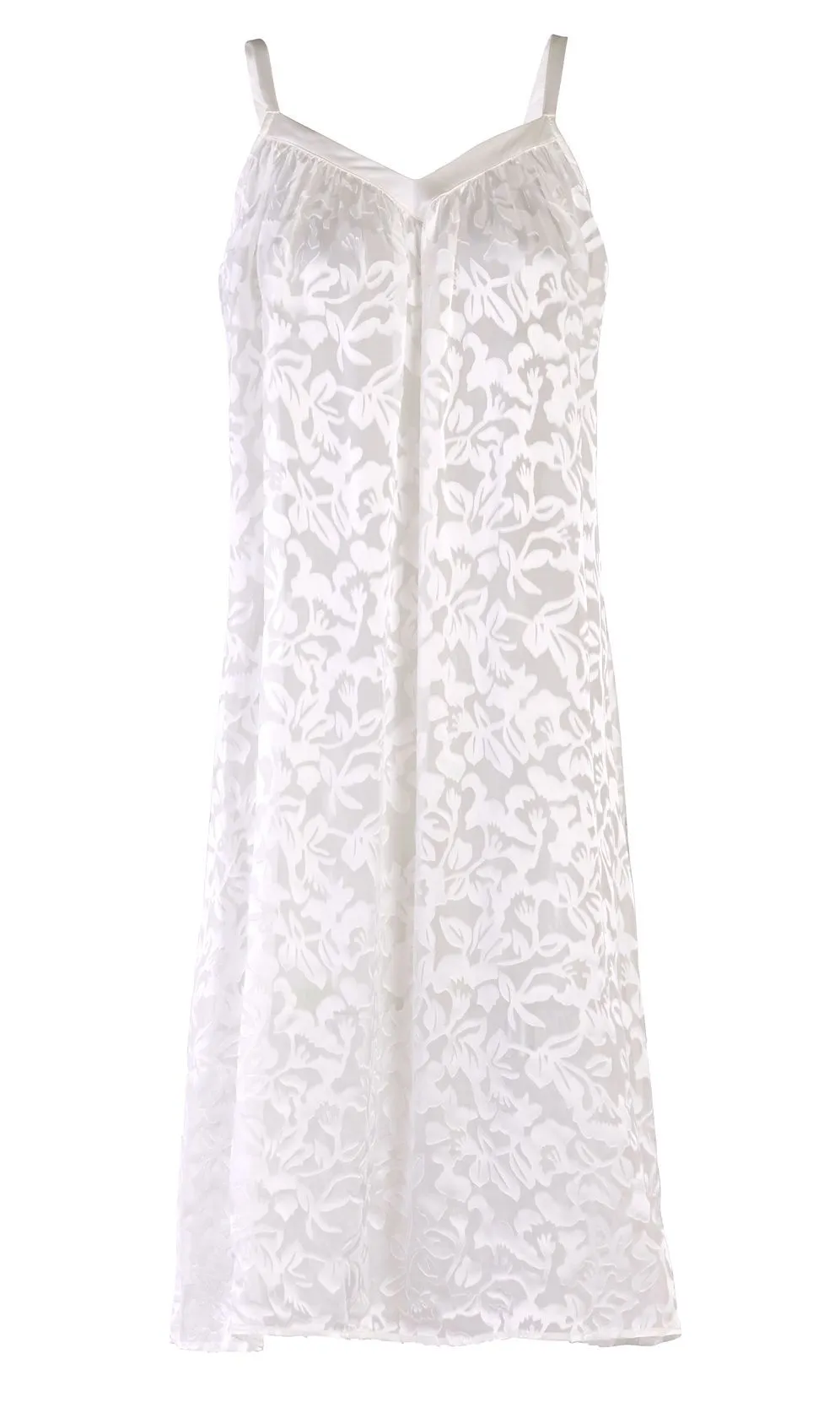 Nyteez Women's Nightgown Silk Burnout Long Gown Sleeveless