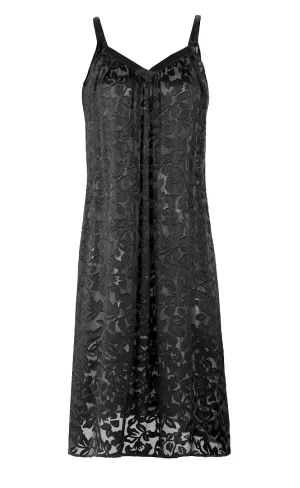 Nyteez Women's Nightgown Silk Burnout Long Gown Sleeveless