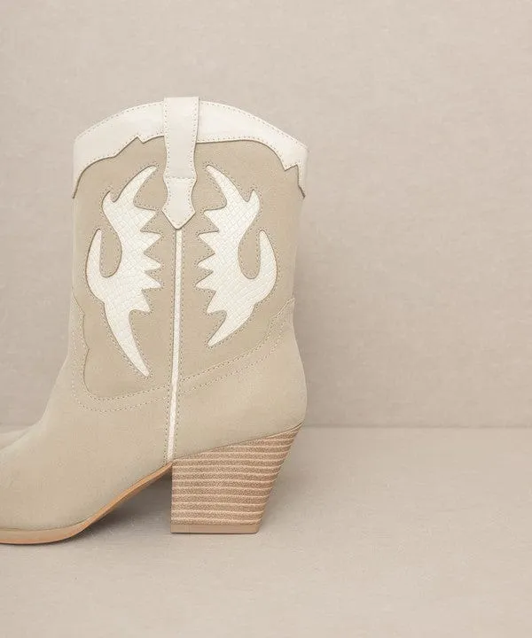 Oasis Society Cowboy Boots-Taupe