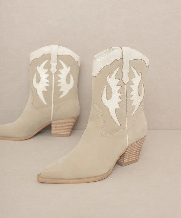 Oasis Society Cowboy Boots-Taupe