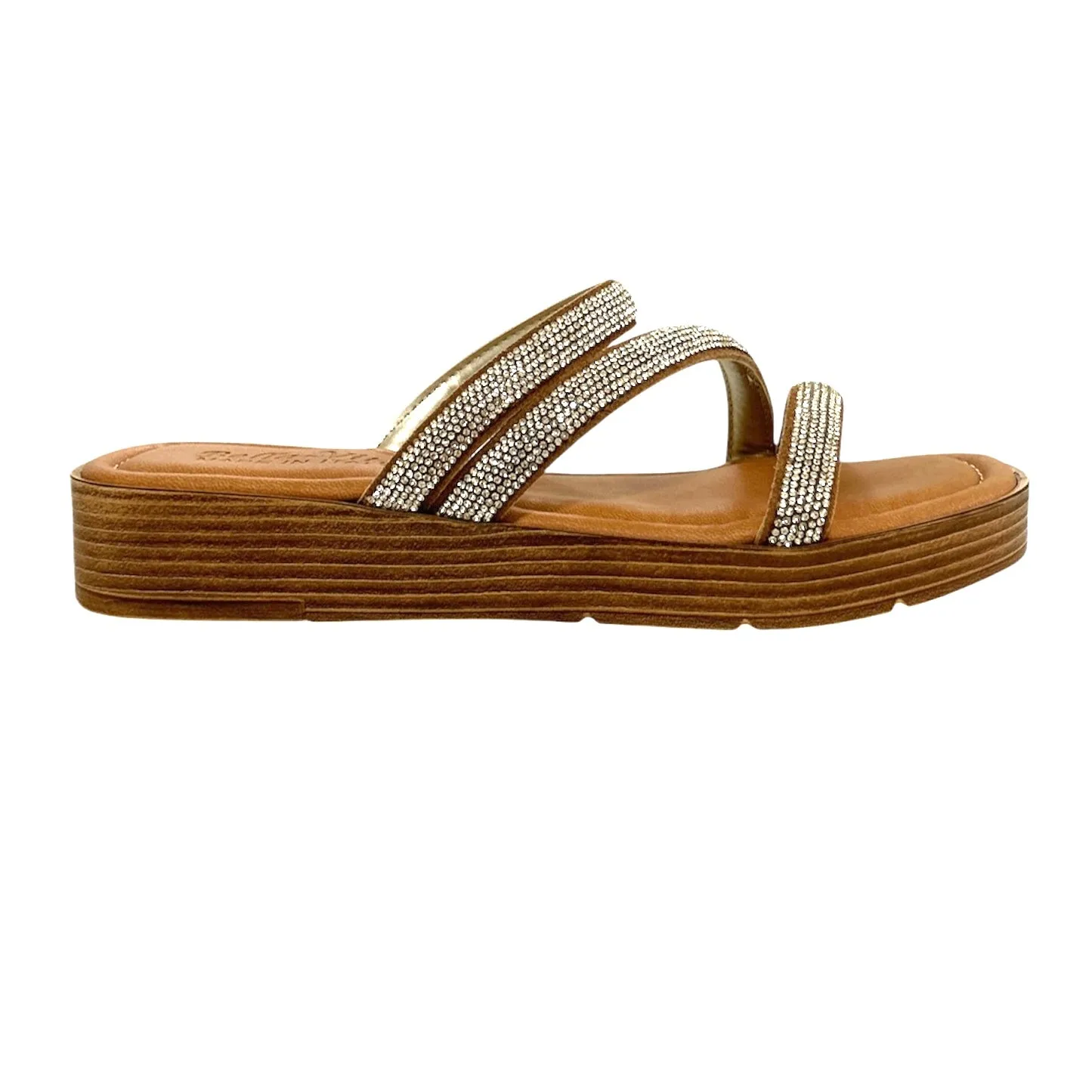 ONA-ITALY Women's Asymmetrical Straps Slide Sandals