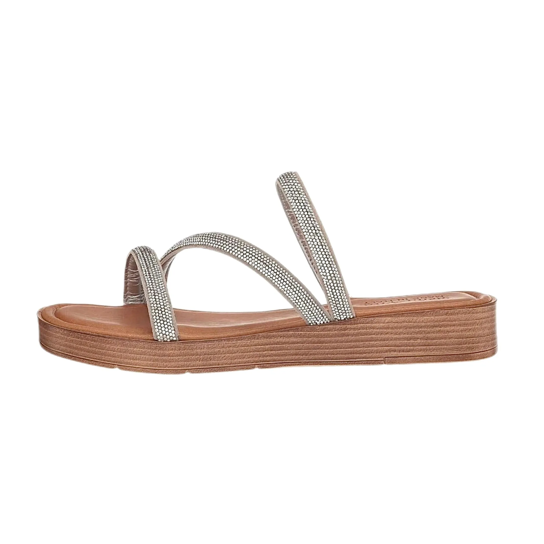 ONA-ITALY Women's Asymmetrical Straps Slide Sandals