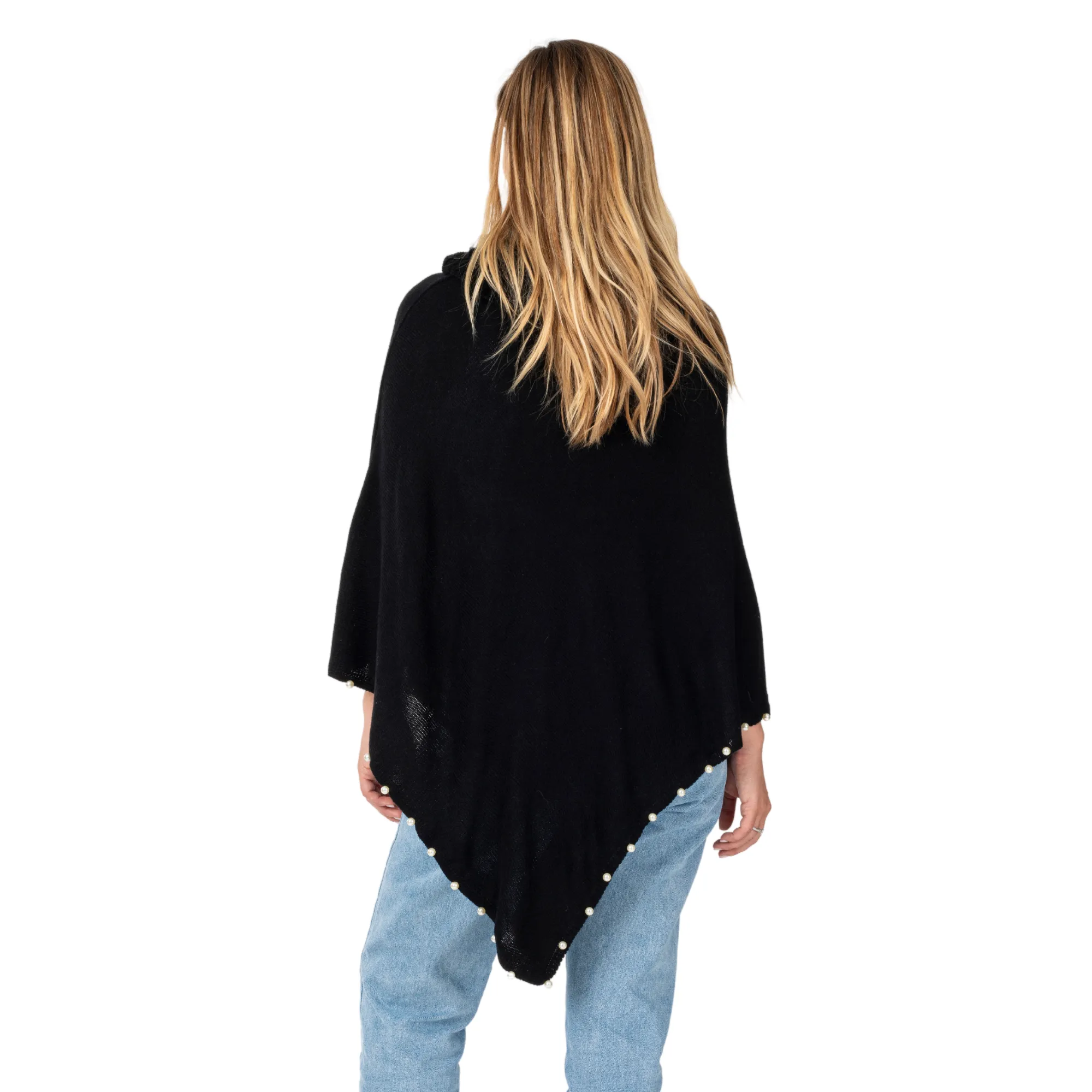 Onyx Elegance Beaded Poncho