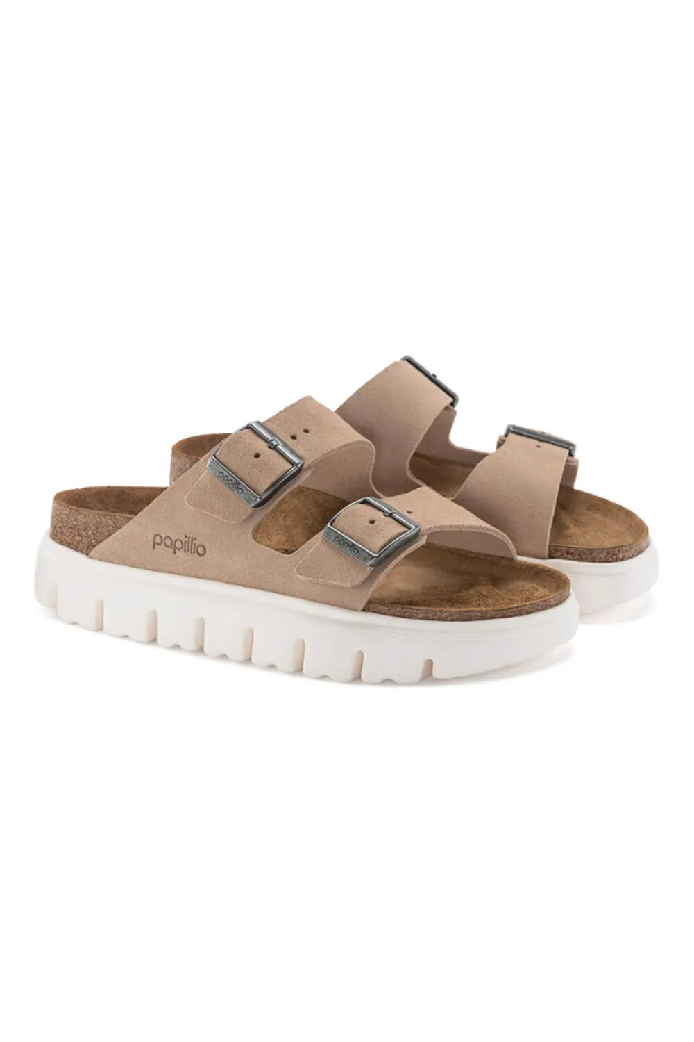 Papillio by Birkenstock Arizona Chunky Suede Sandals for Women in Sand Brown | 1024950