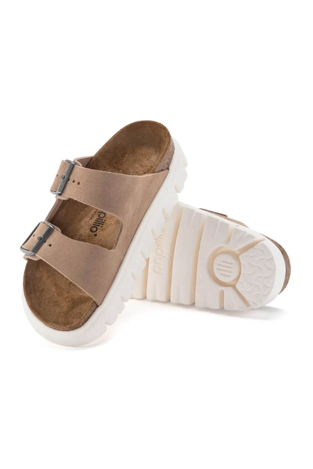 Papillio by Birkenstock Arizona Chunky Suede Sandals for Women in Sand Brown | 1024950