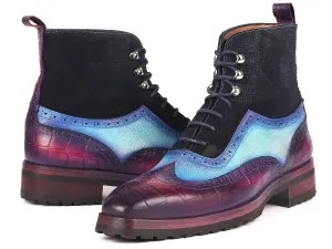 Paul Parkman Luxury Three Tone Wingtip Boots