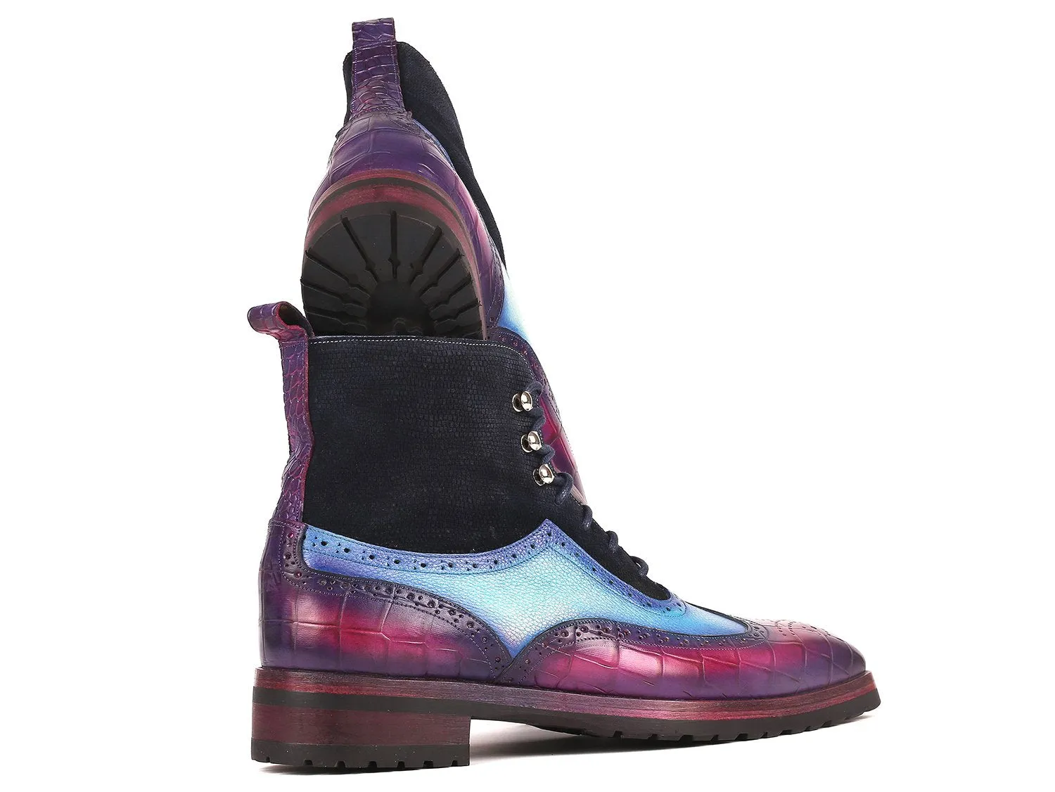 Paul Parkman Luxury Three Tone Wingtip Boots