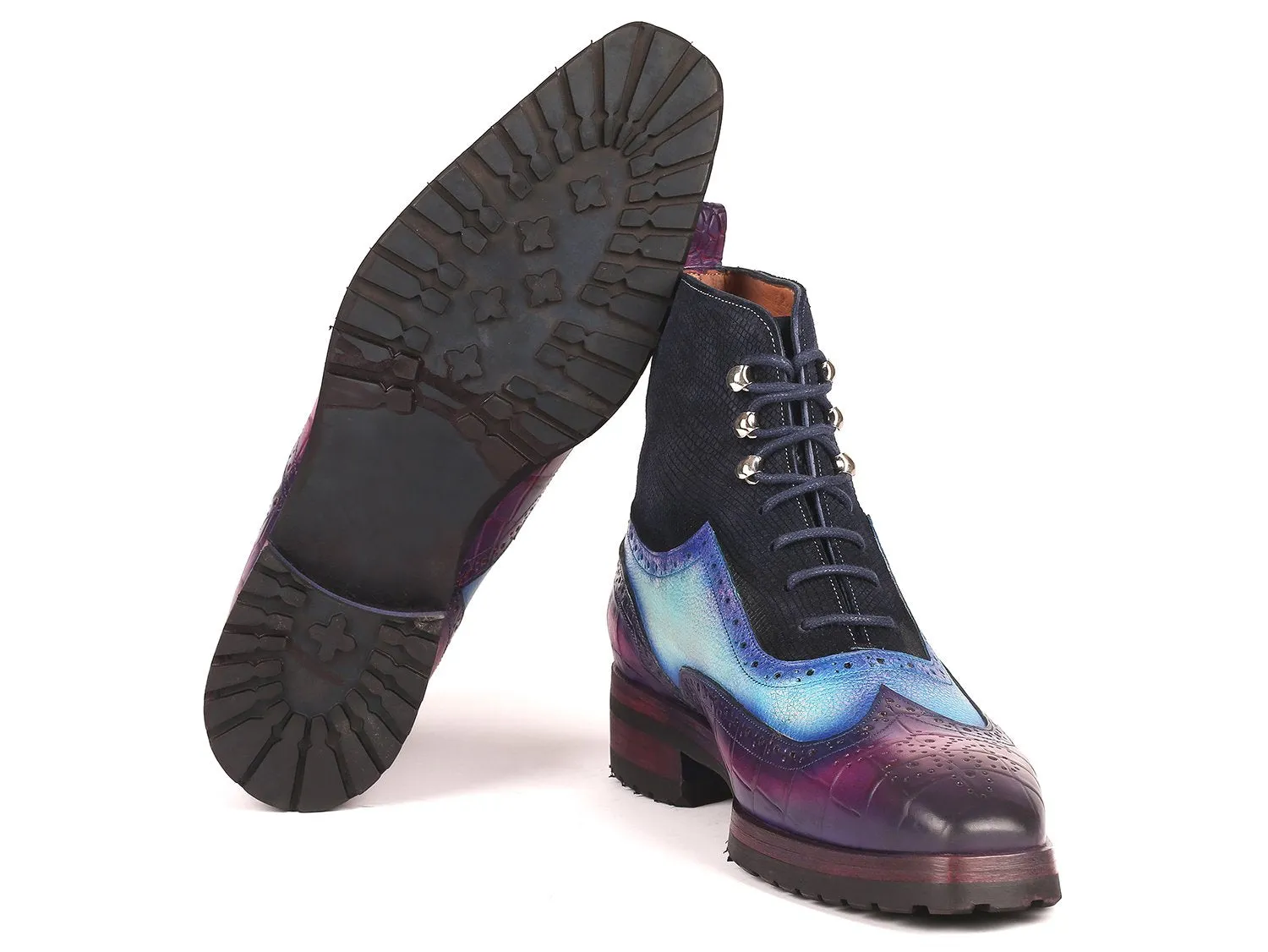 Paul Parkman Luxury Three Tone Wingtip Boots