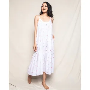 Petite Plume Women's Twill Chloé Cotton Nightgown in Butterflies Medium