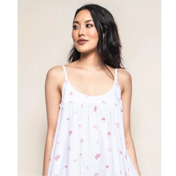 Petite Plume Women's Twill Chloé Cotton Nightgown in Butterflies Medium