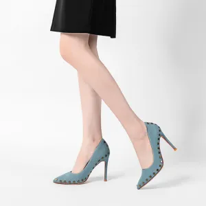 Petite Size Pointed Denim Pump Shoes ES69