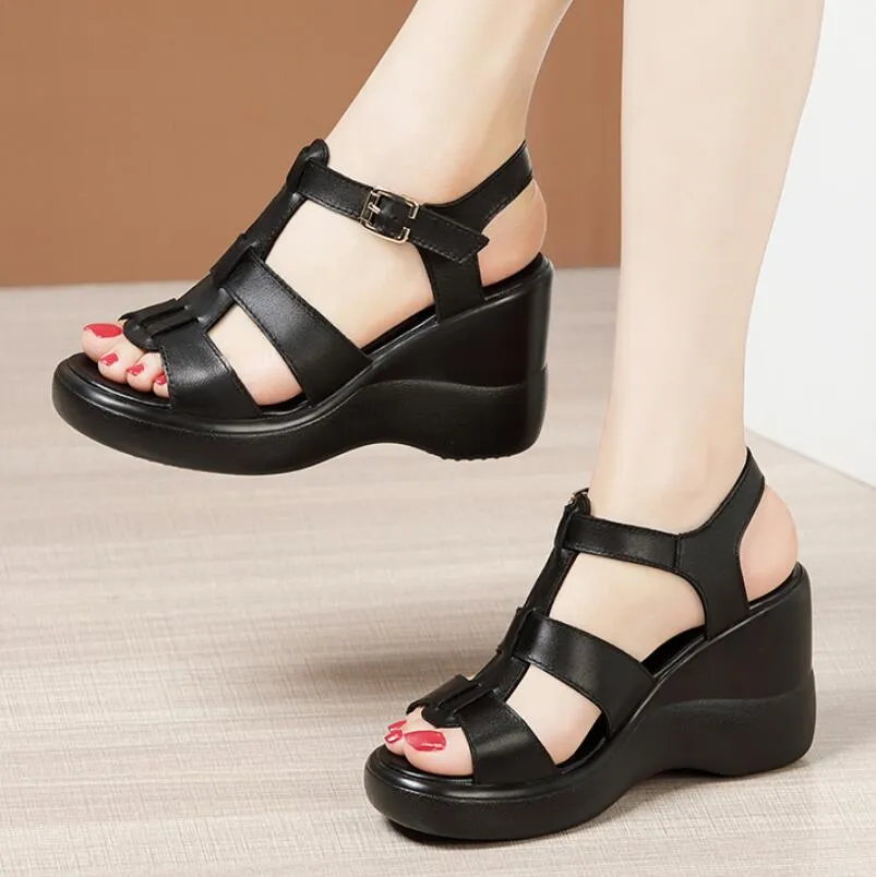 Petite Wedge Heel Strap Sandals GS108