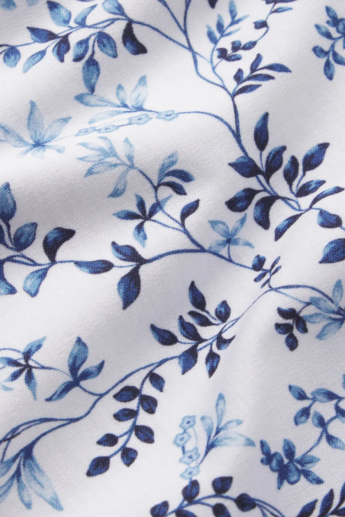 Pima Ruffle Nightgown in Serene Blue Botanical Vines