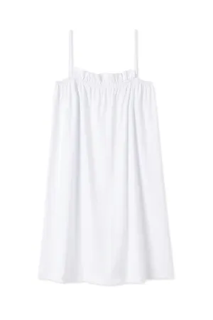 Pima Ruffle Nightgown in White