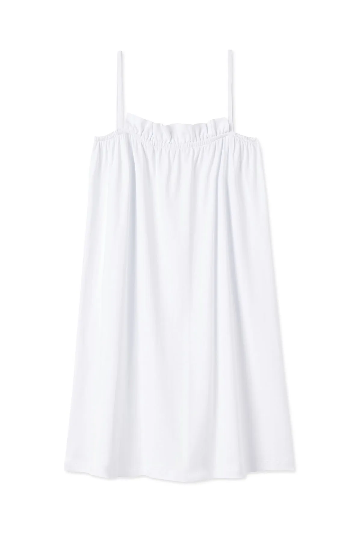 Pima Ruffle Nightgown in White
