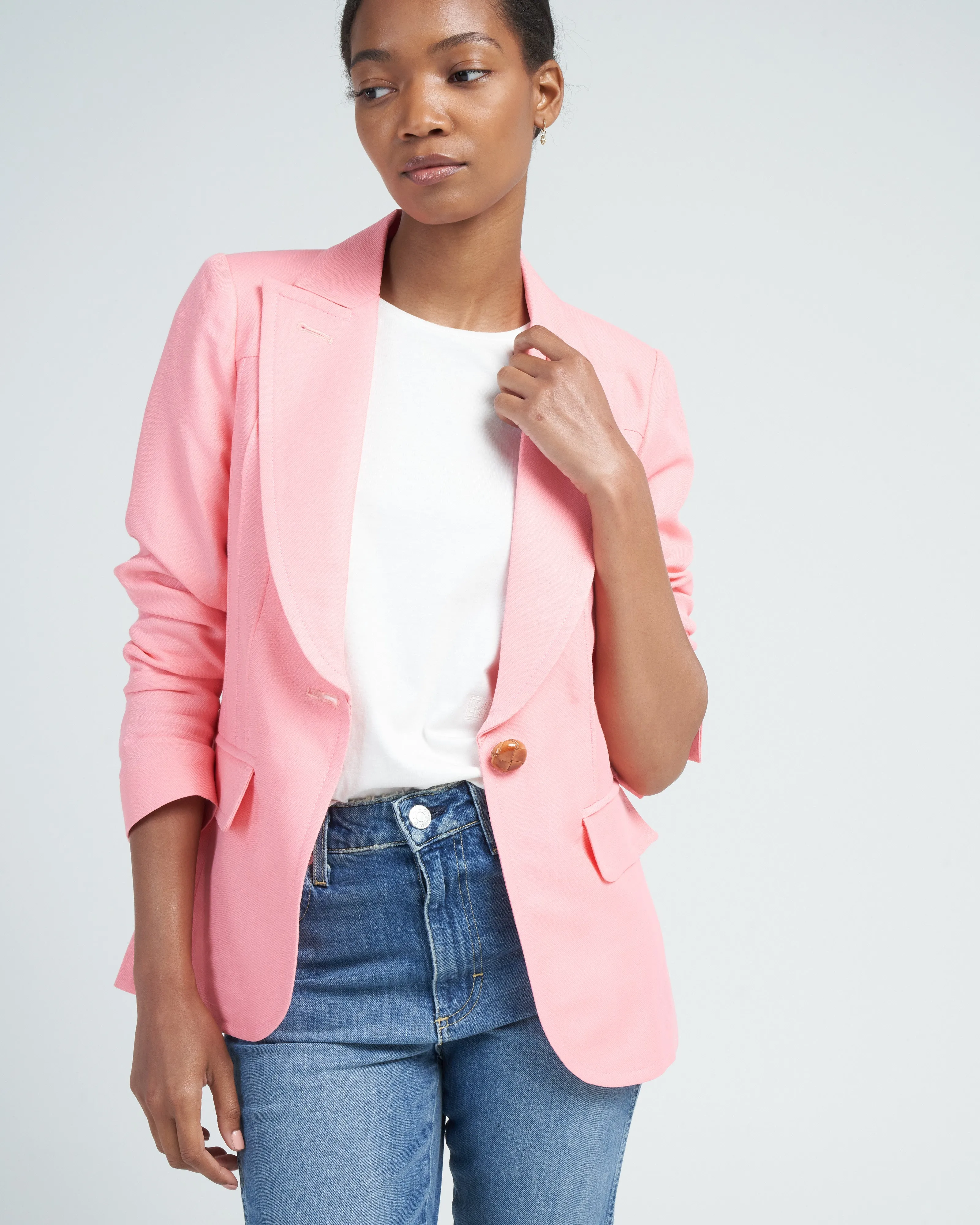 pintuck blazer