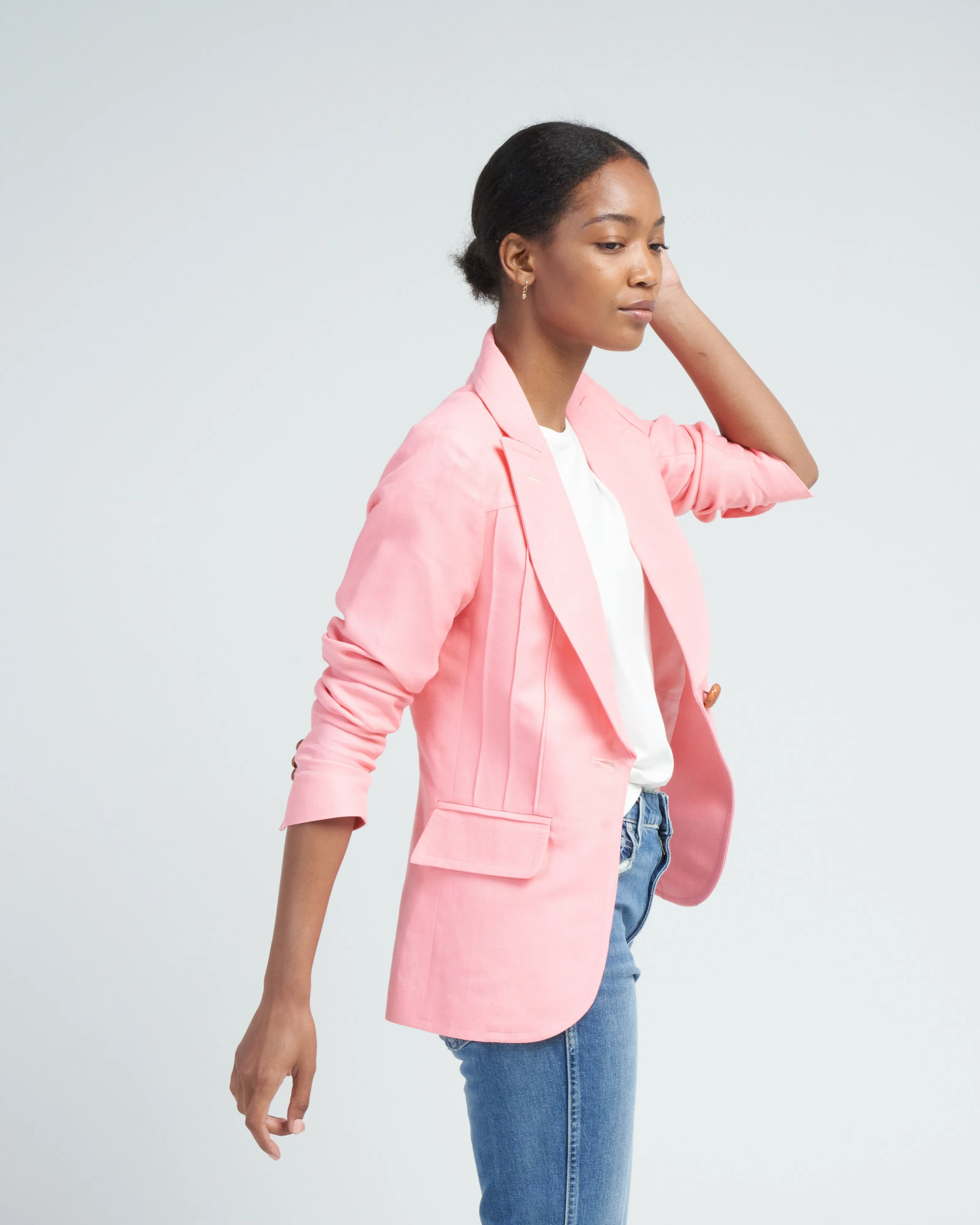 pintuck blazer
