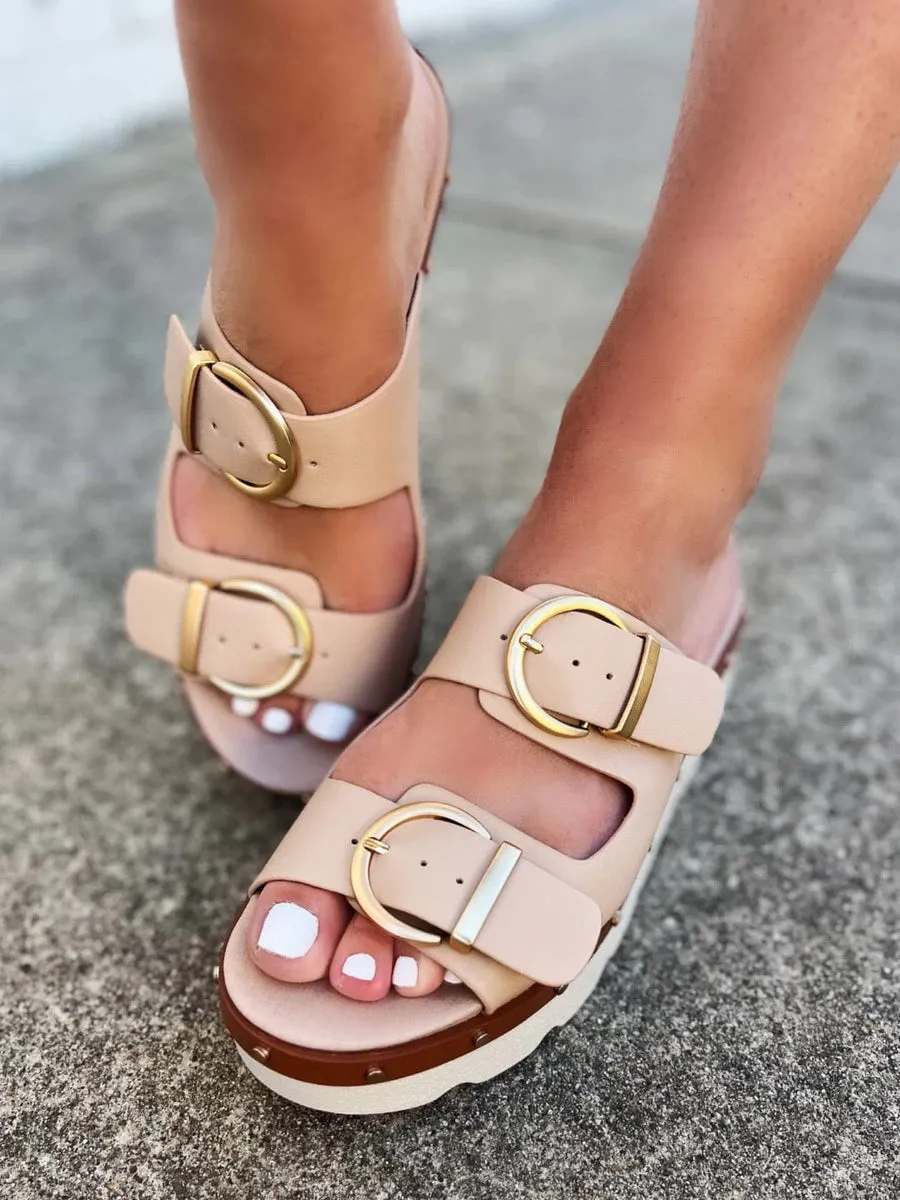 Platform Smooth Buckle Sandal - Surfsup