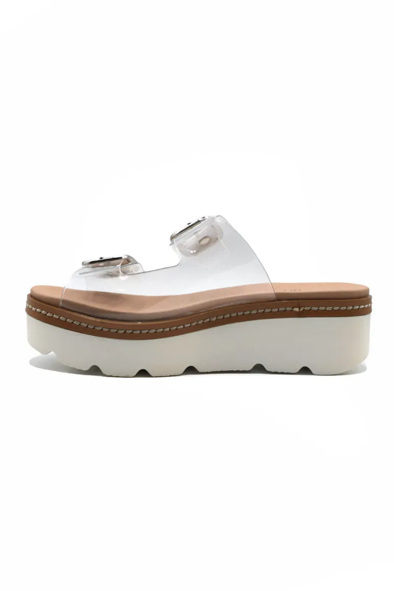 Platform Vinyl Clear Sandal-Surfs Up