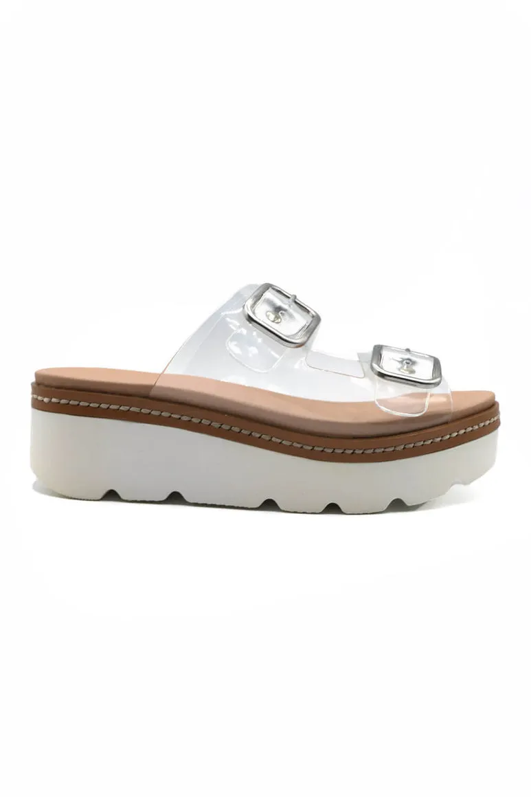 Platform Vinyl Clear Sandal-Surfs Up
